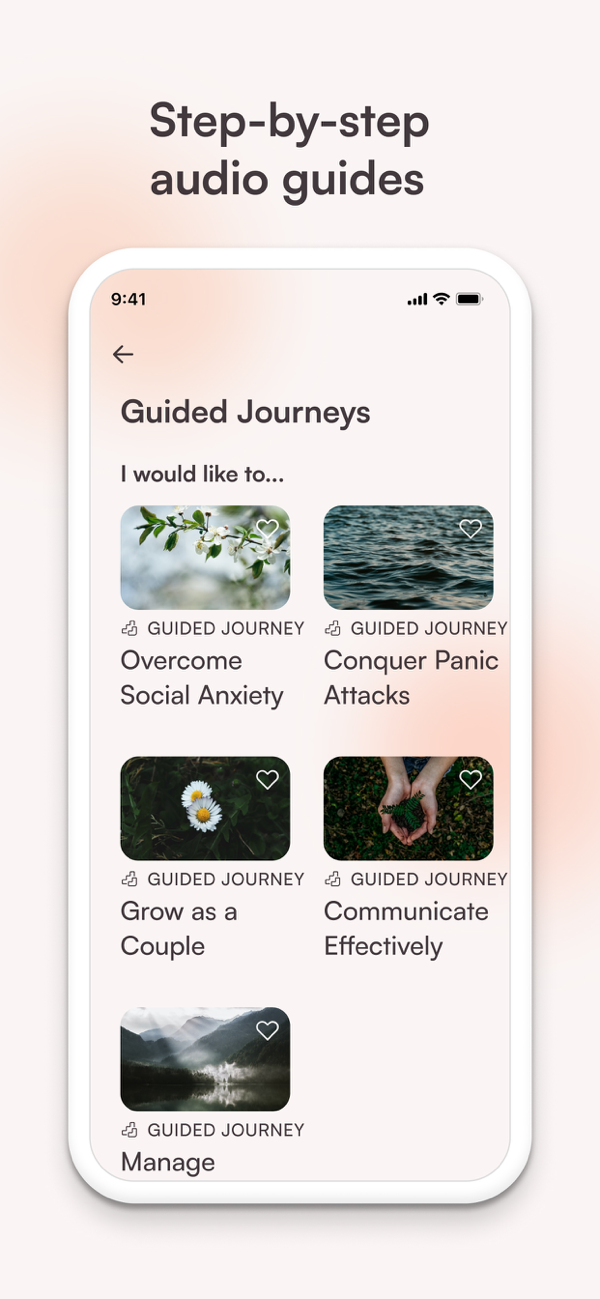 Guided journeys: step-by-step audio guides for specific issues