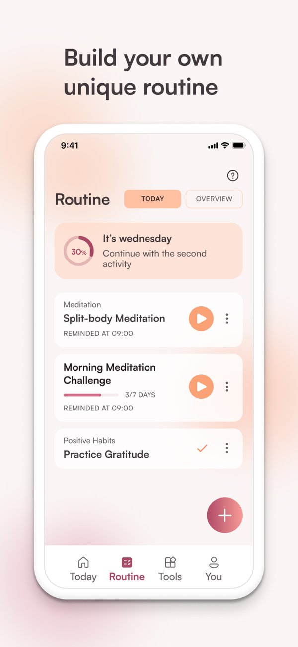 Routine: a personal daily plan with reminders and progress