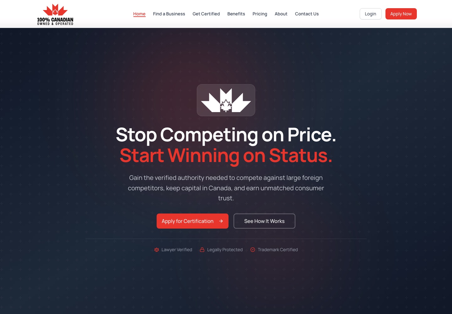 Homepage: certification as a competitive edge